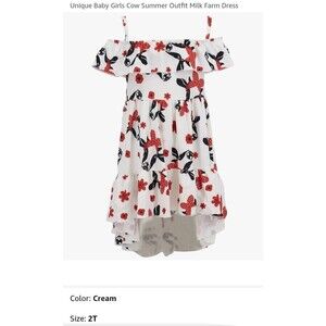 Unique Baby Girls Cow Summer Outfit Milk Farm Dress